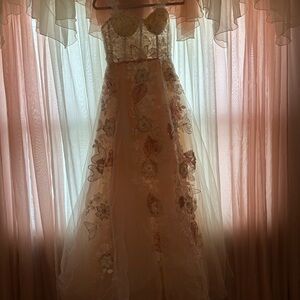 Elegant Floral Embroidered Gown